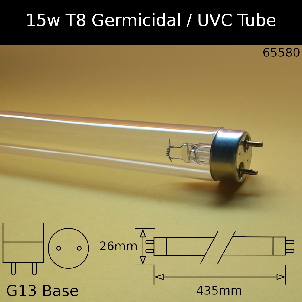 15W T8 435mm UVC Germicidal Fluorescent