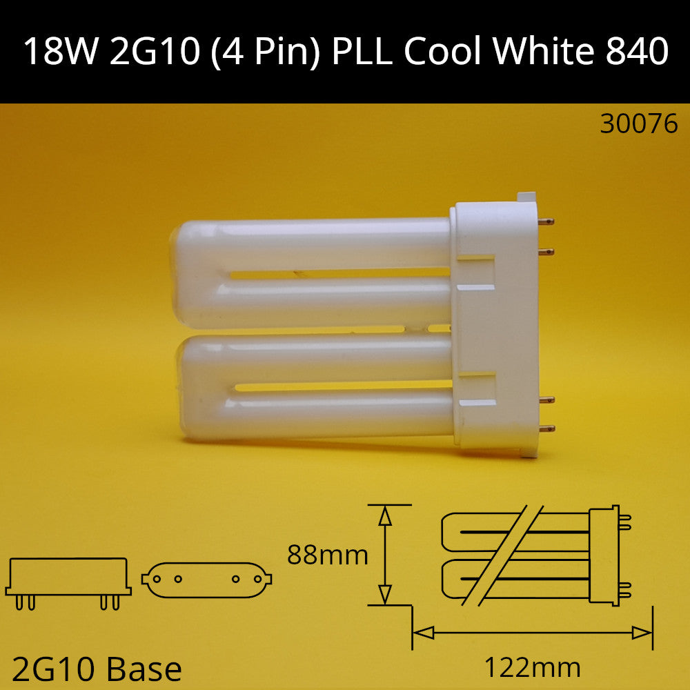 18W 2G10 (4 pin) Twin PLL 4,000K Cool White 840 Compact Fluorescent