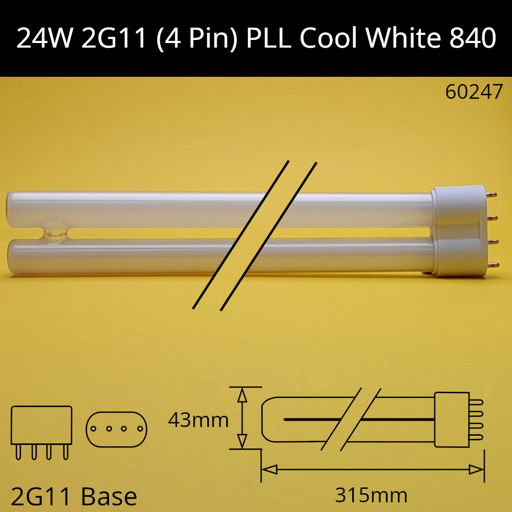 24W 2G11 (4 pin) PLL 4,000K Cool White 840 Compact Fluorescent