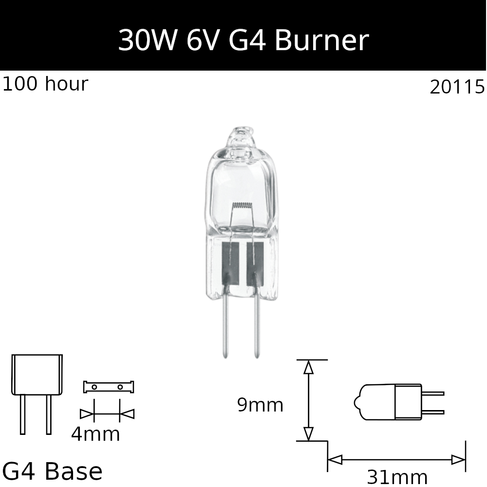 6V 30W G4 - Osram Code 64265