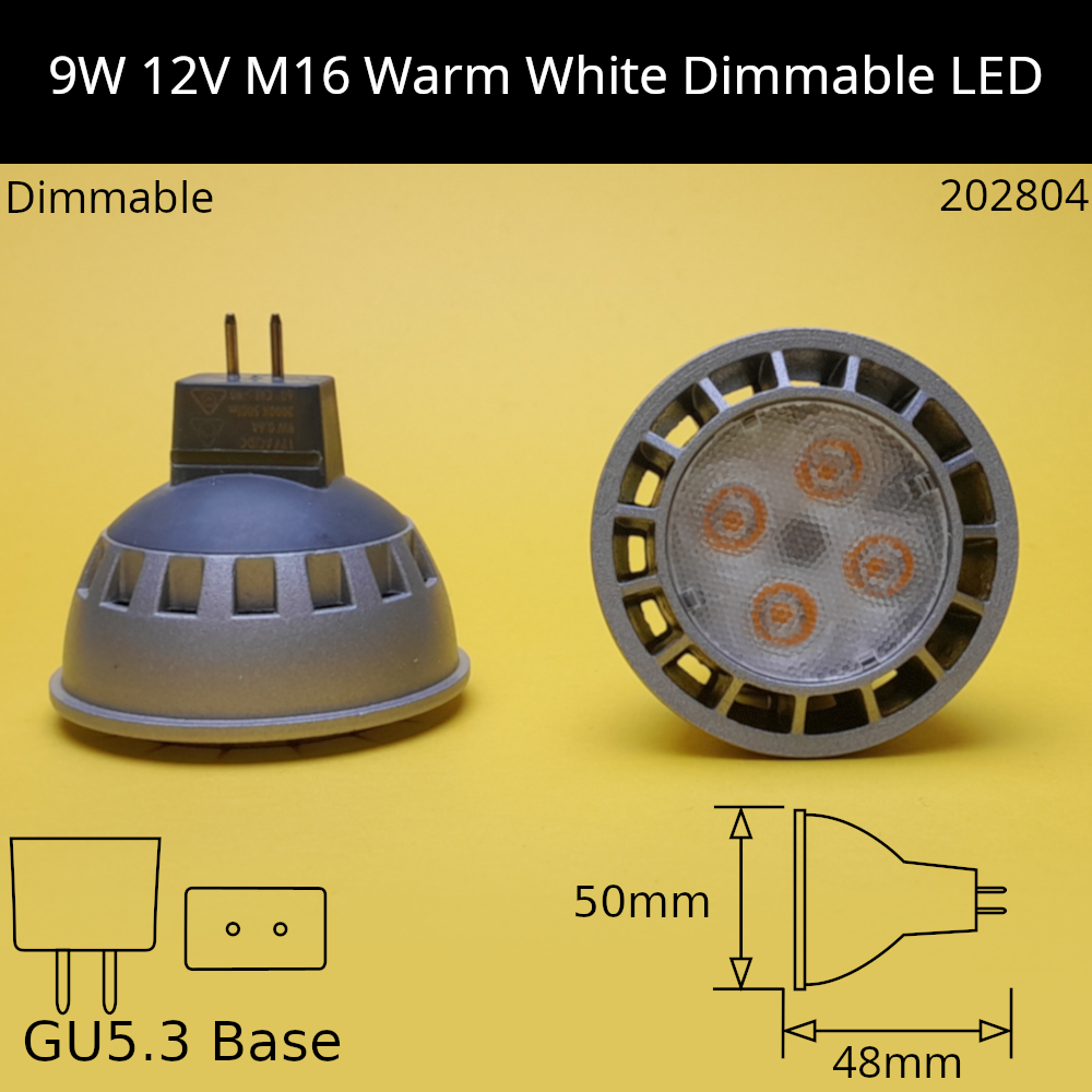 3000K - Warm White - 830 / 9W - Dimmable / 60
