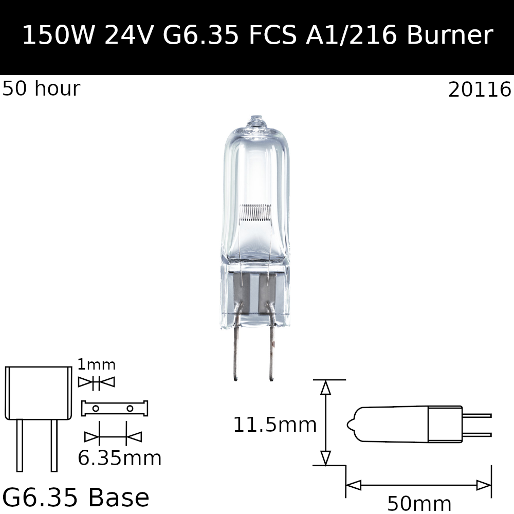FCS 24V 150W G6.35 A1/216 - Osram Code 64640