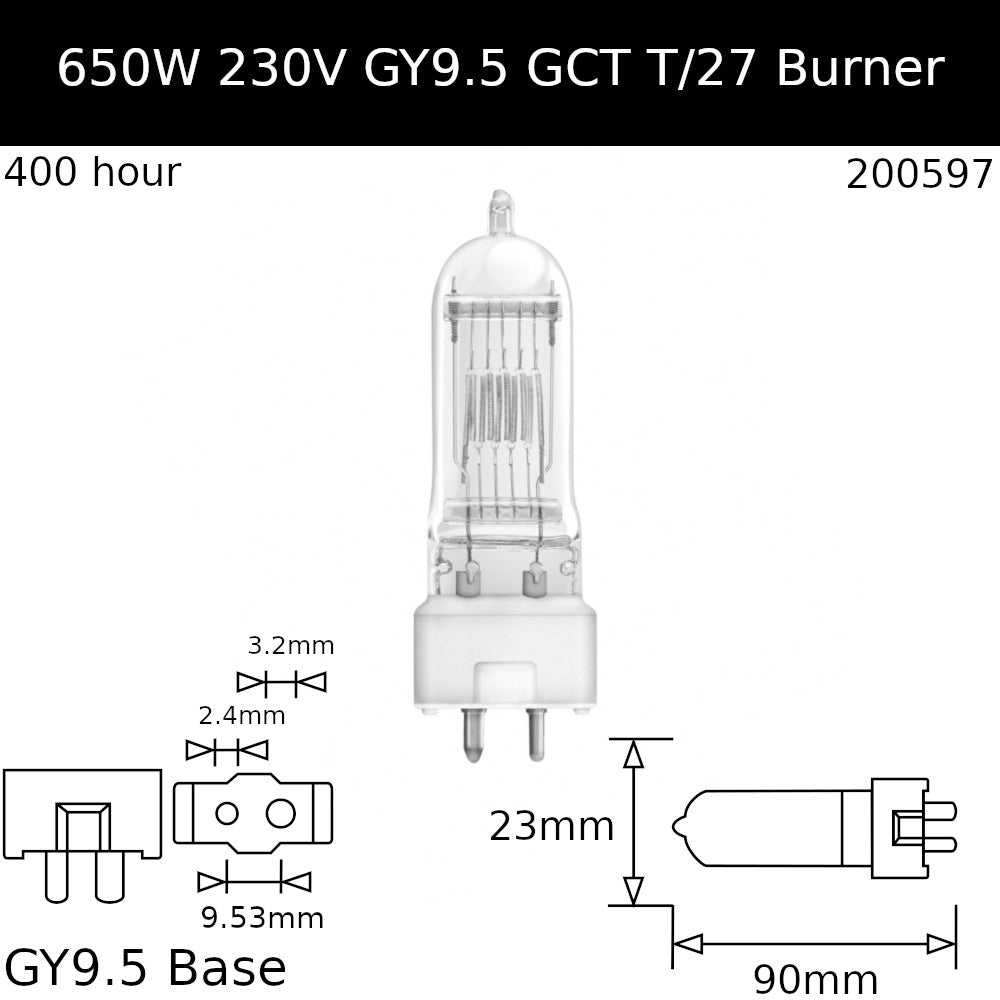 GCK/GCT 650W 230V GY9.5 - Osram Code 64718