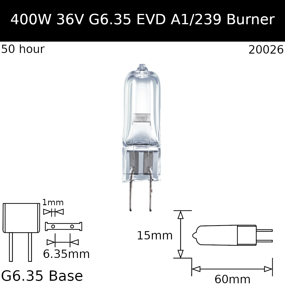 EVD 400W 36V G6.35 A1/239 Burner