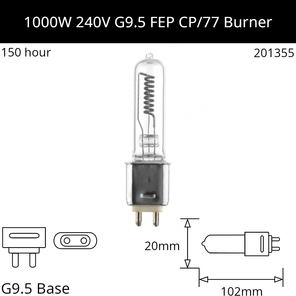 FEP 1000w 240v G9.5 CP/77 - Osram Code 54515