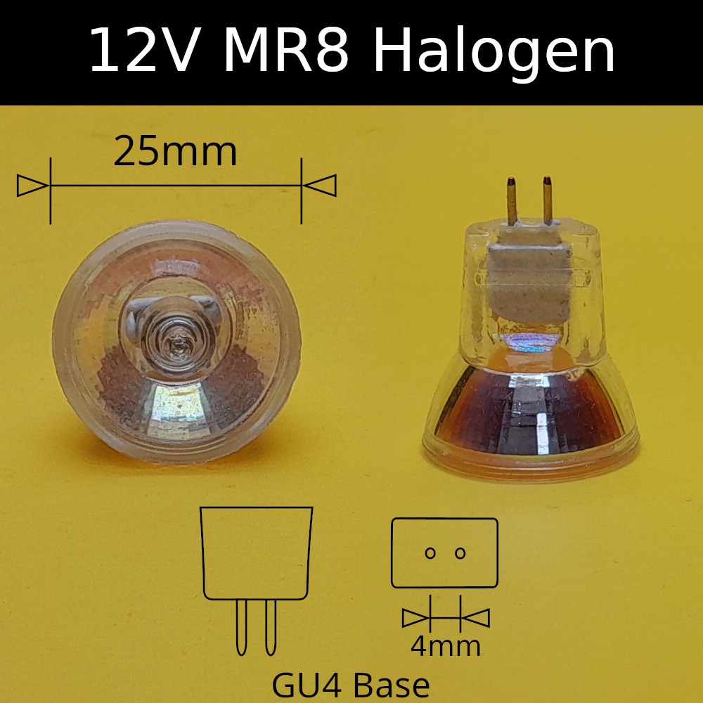 12V Halogen MR8 Reflectors