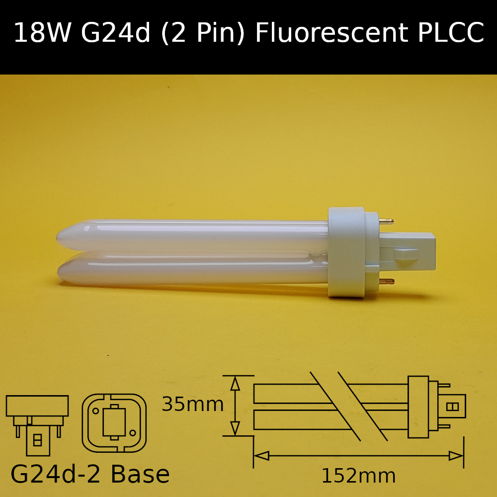 18W G24d (2 Pin) Fluorescent PLC