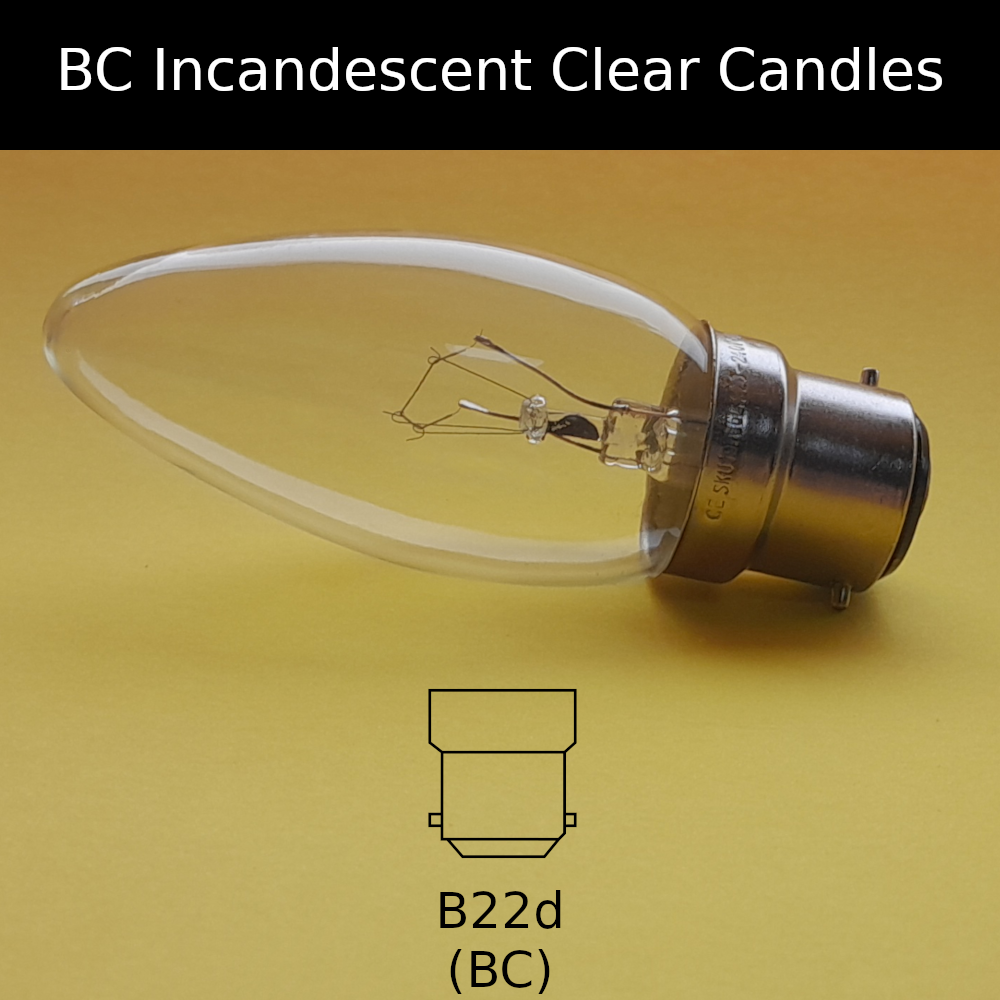 BC Incandescent Clear Candle