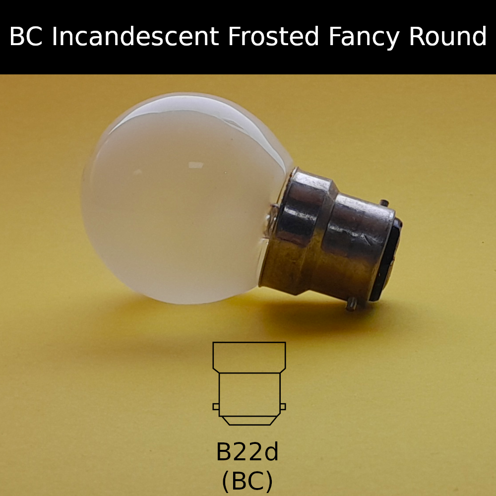 BC Incandescent Frosted Fancy Round