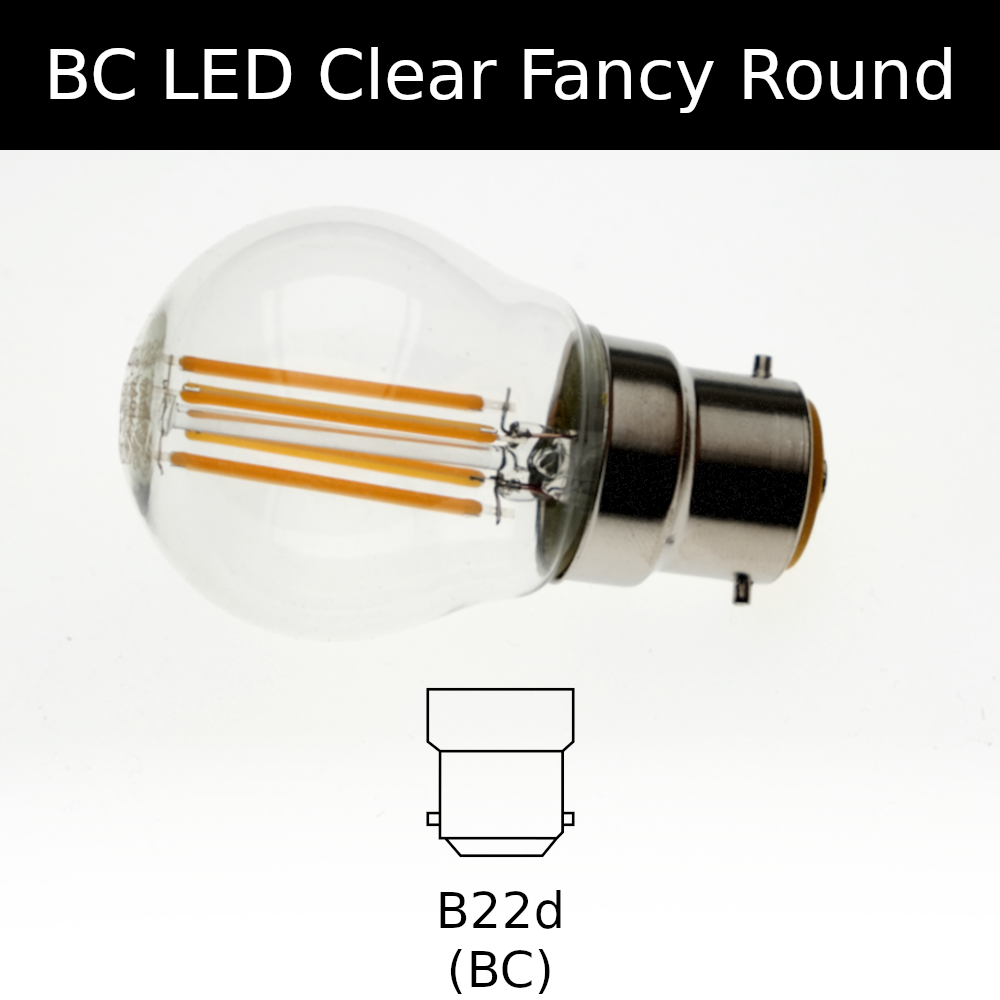 BC LED Clear Fancy Round