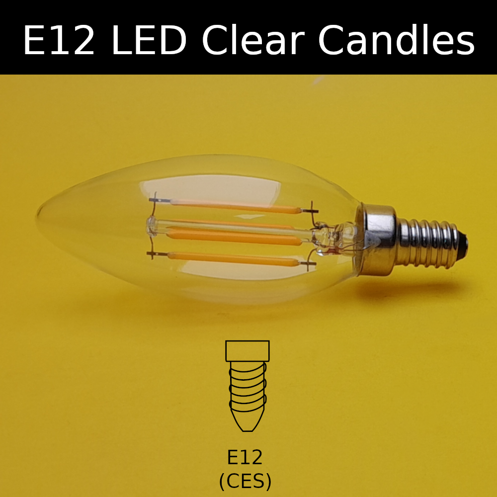 E12 LED Clear Candles