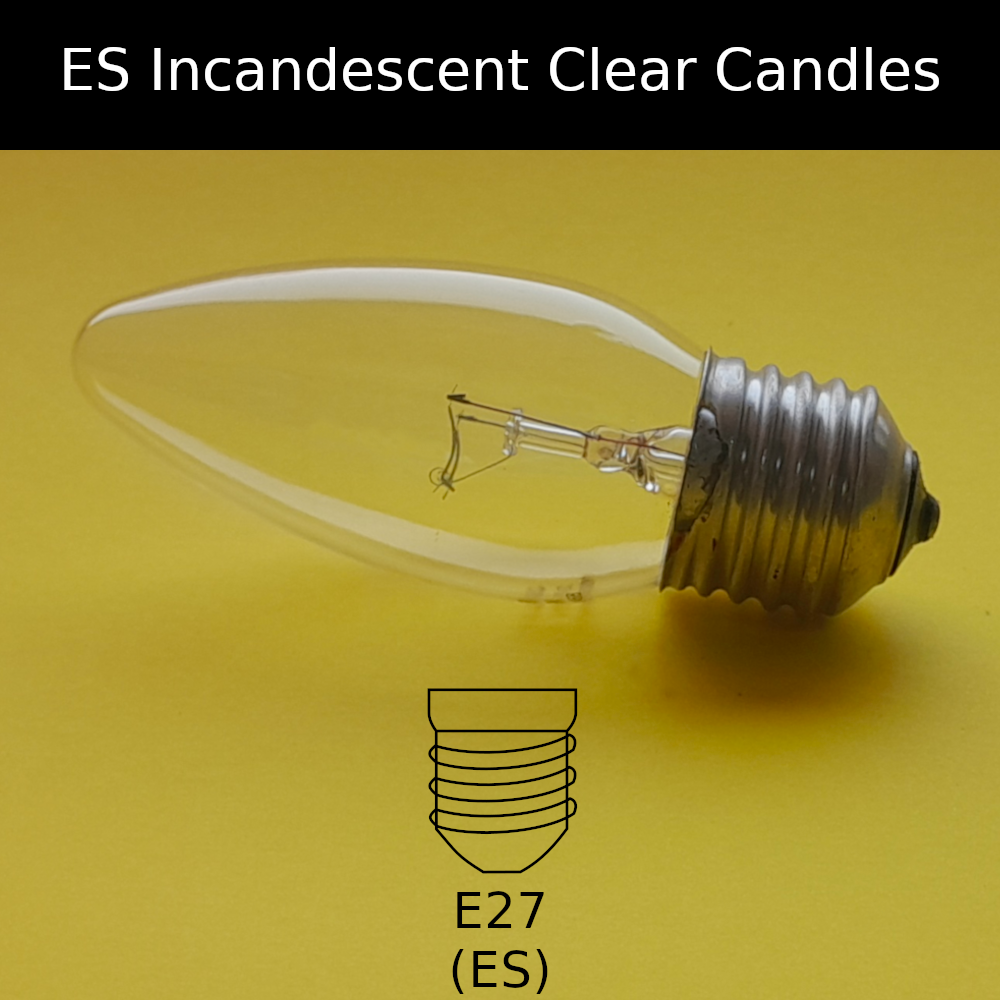 ES Incandescent Clear Candle