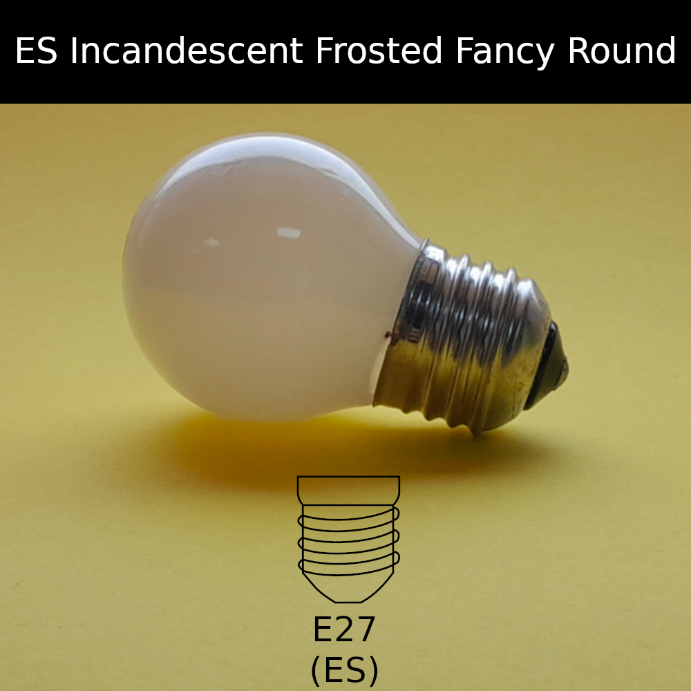 ES Incandescent Frosted Fancy Round