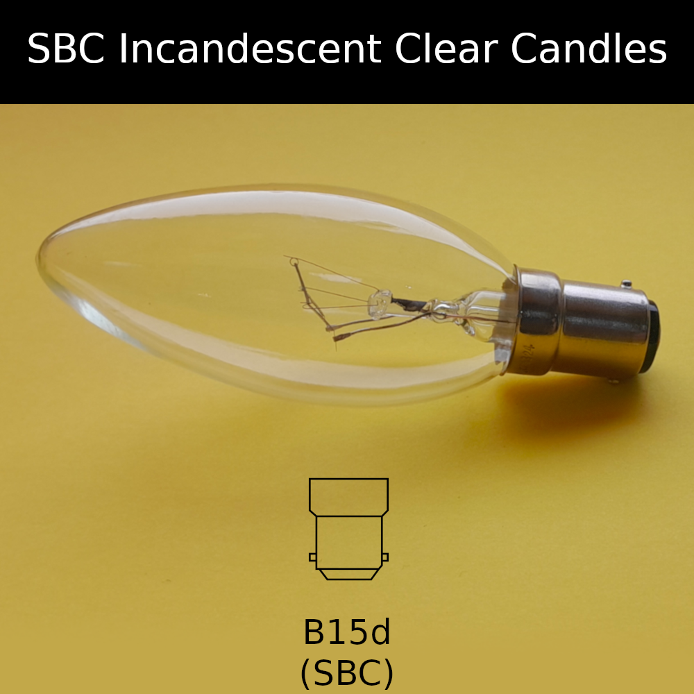 SBC Incandescent Clear Candle