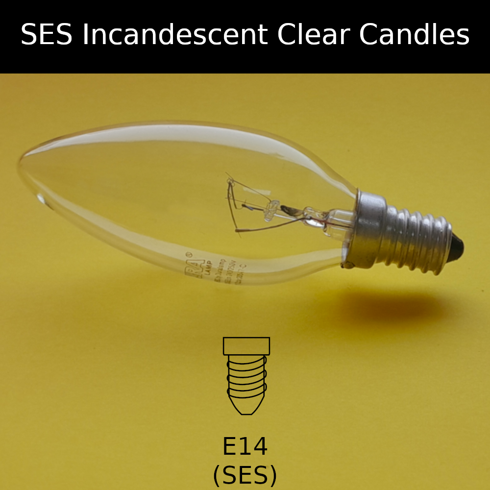 SES Incandescent Clear Candle