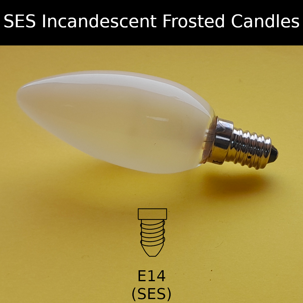 SES Incandescent Frosted Candle