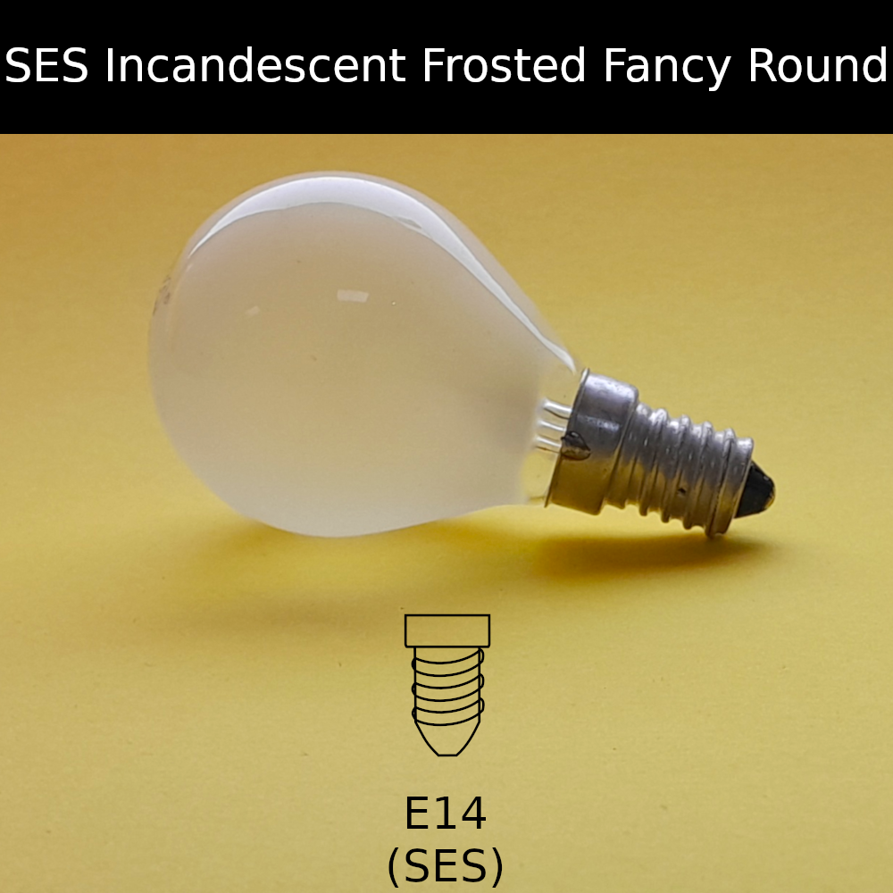 SES Incandescent Frosted Fancy Round