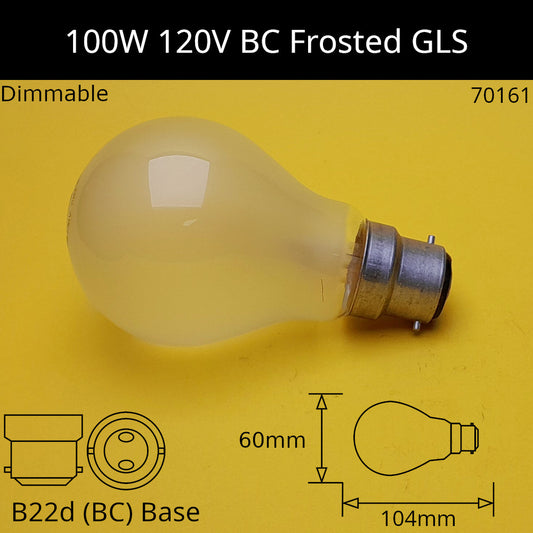 110V - 130V / B22D (BC) / 100W - GLS - Frosted