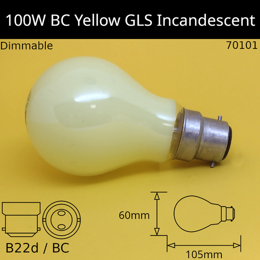 BC (B22D) / YELLOW / 100W