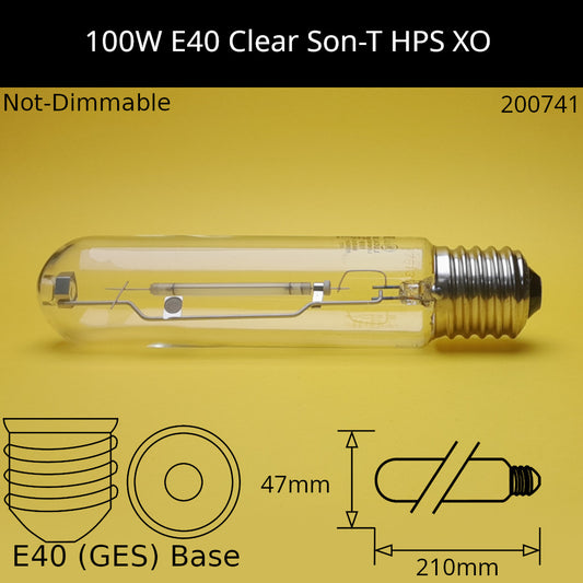 100W GES Tubular Extra Output High Pressure Sodium (HPS / SON-T)