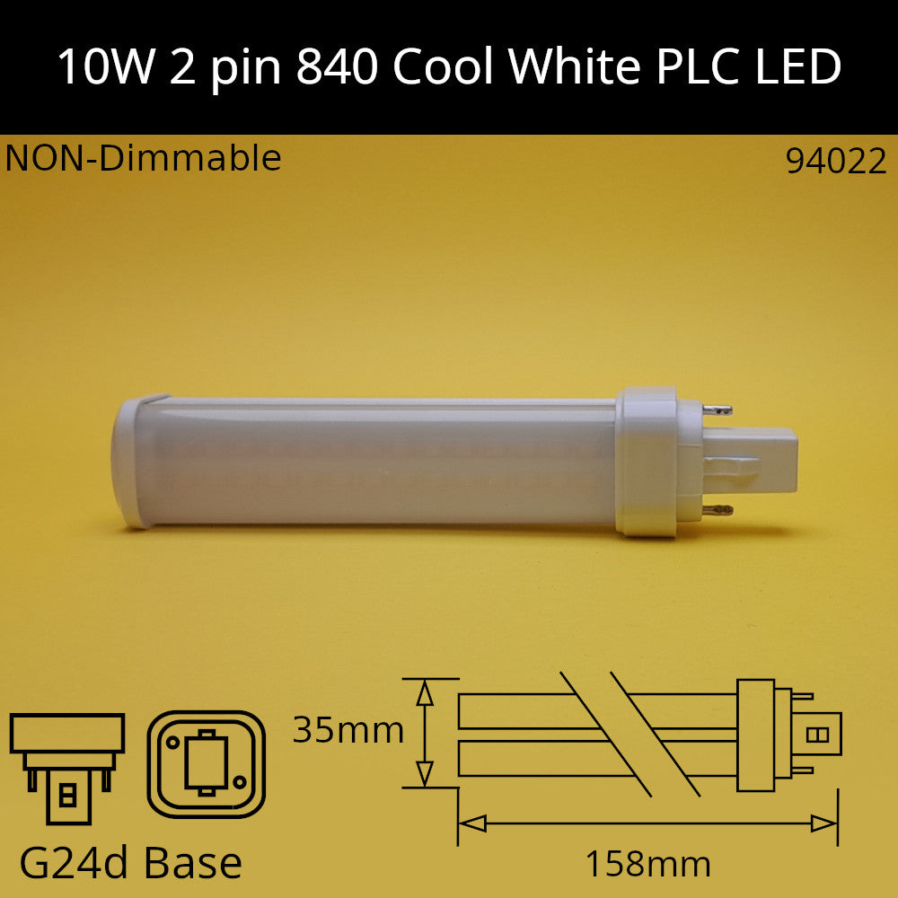 10W G24d (2 Pin) Cool White 840 LED