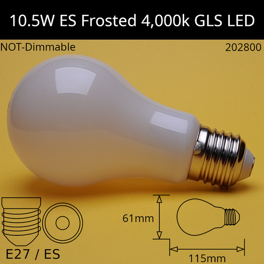 E27 (ES) / 4,000K - Cool White / 10.5W - 1350lm - Not Dimmable