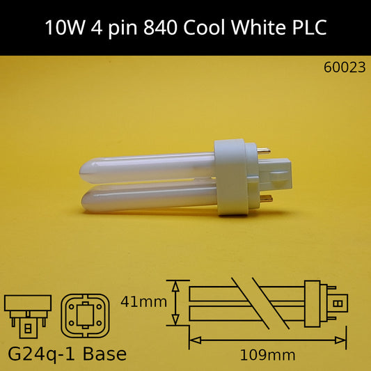 10W G24q (4 Pin) PLC 4,000K Cool White 840 Compact Fluorescent