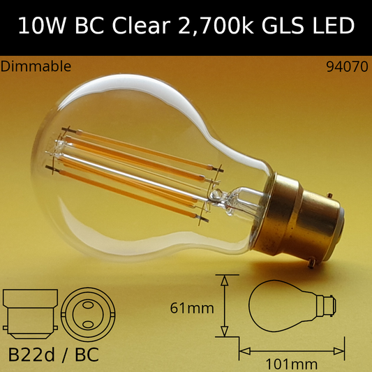 B22D (BC) / 2,700K - Warm White / 10W - 1350lm - Dimmable