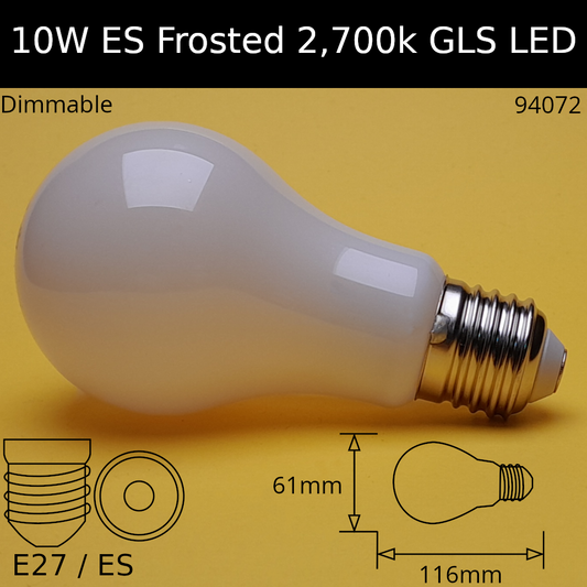 E27 (ES) / 2,700k - Warm White / 10.5W - 1350lm - Dimmable
