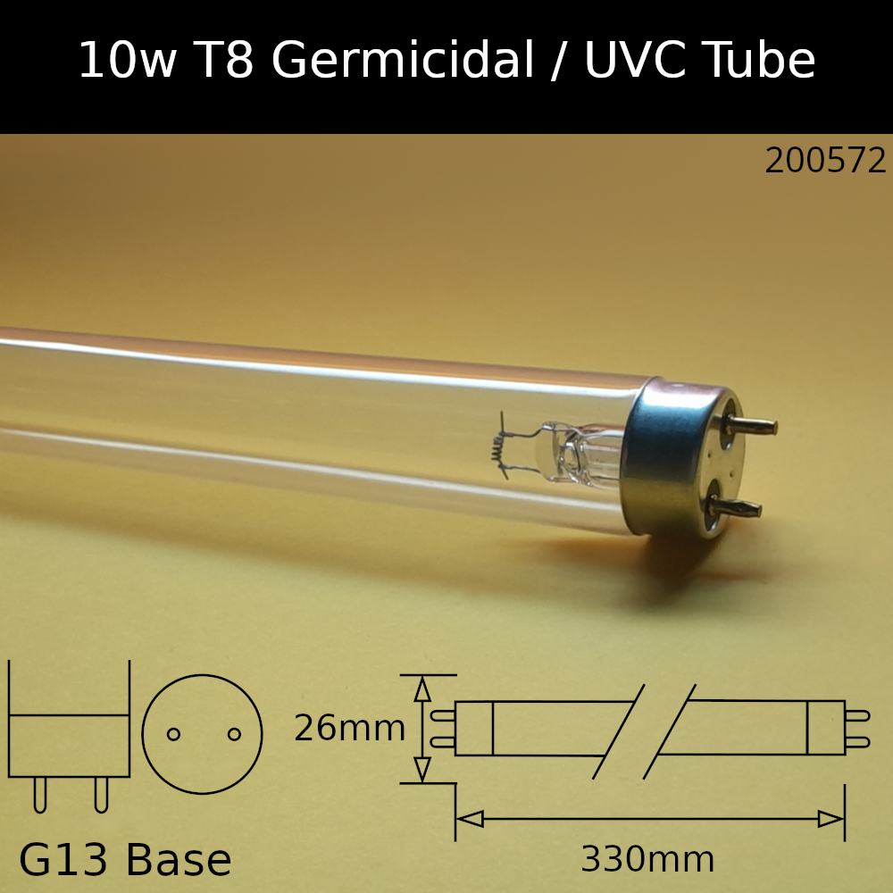 10W T8 330mm UVC Germicidal Fluorescent