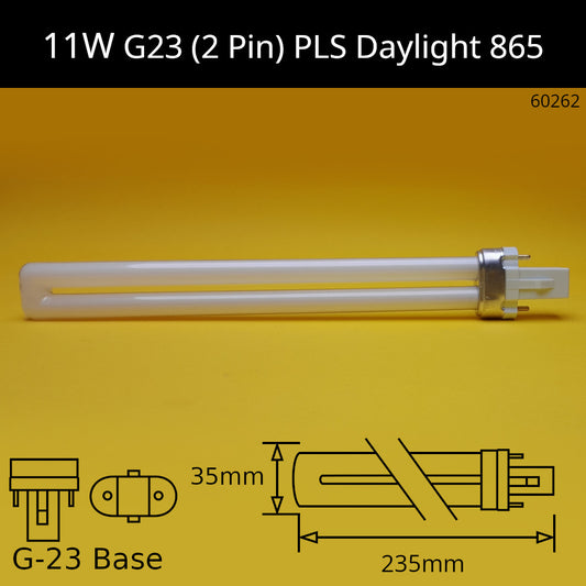 11W G23 (2 Pin) PLS 6,500K Daylight 865 Compact Fluorescent