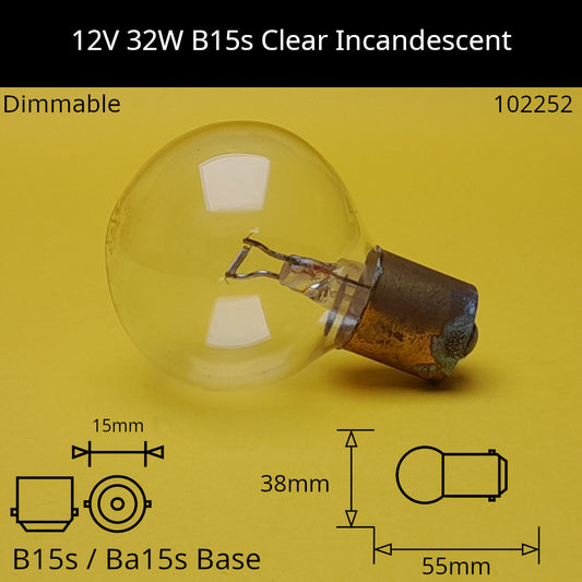 12V 32W B15s / Ba15s (SCC) Automotive / Miniature Incandescent Bulb
