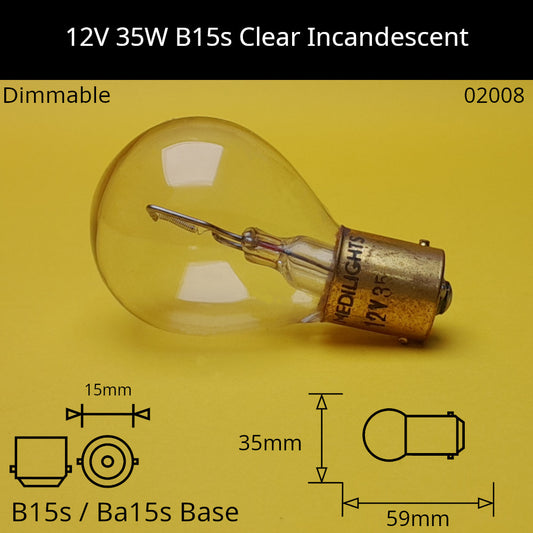 12V 35W B15s / Ba15s (SCC) Automotive / Miniature Incandescent Bulb
