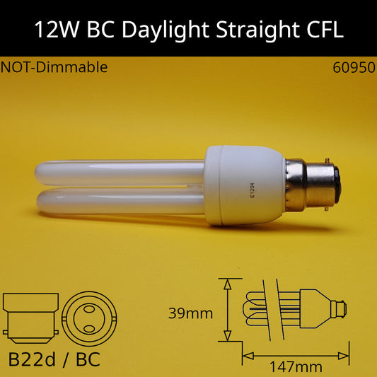 B22D (BC) / 12W - Daylight - 6400k / No Discount Available