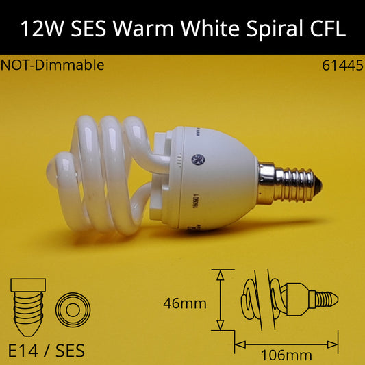 E14 (SES) / 12W - 2,700K - Warm White / No Discount Available