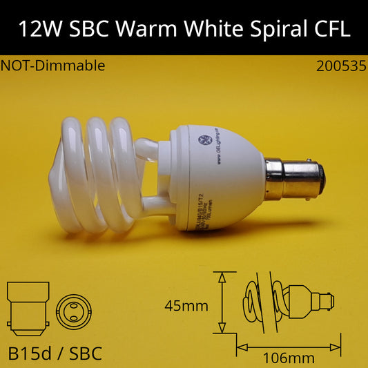 B15d (SBC) / 12W - 2,700K - Warm White / No Discount Available