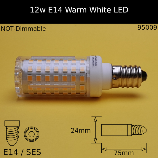 12W E14 230V Warm White Tubular LED