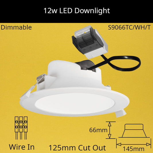 12W 230V CCT 145mm Front Face LED Downlight