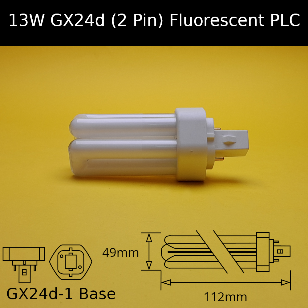 13W GX24d (2 Pin) Fluorescent PLC