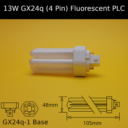 13W GX24q (4 Pin) Fluorescent PLC