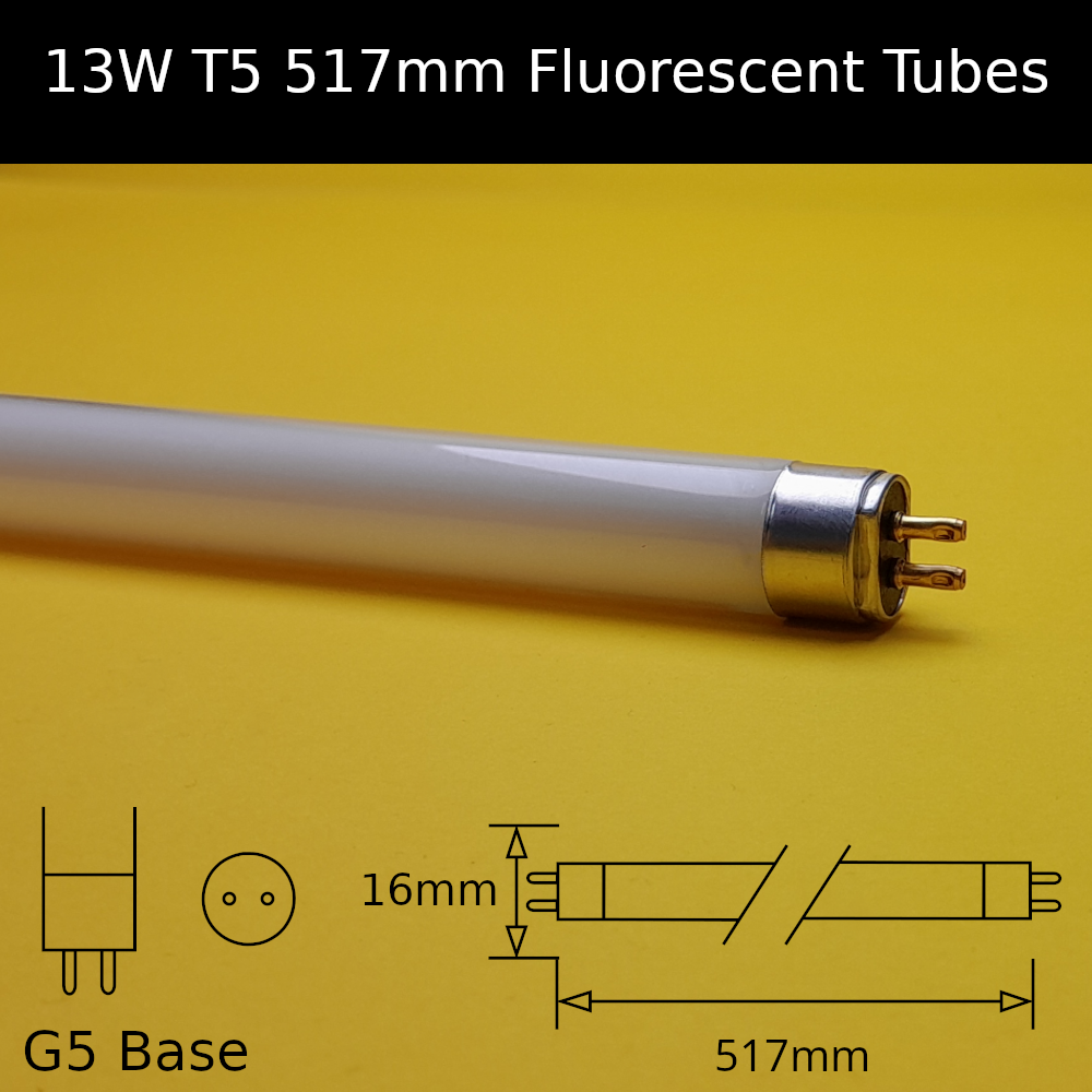 13W T5 517mm Fluorescent Tubes