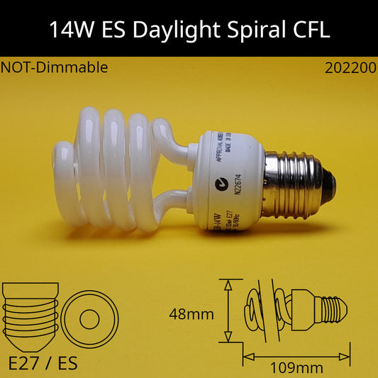 E27 (ES) / 14W - 6,500K - Daylight / No Discount Available