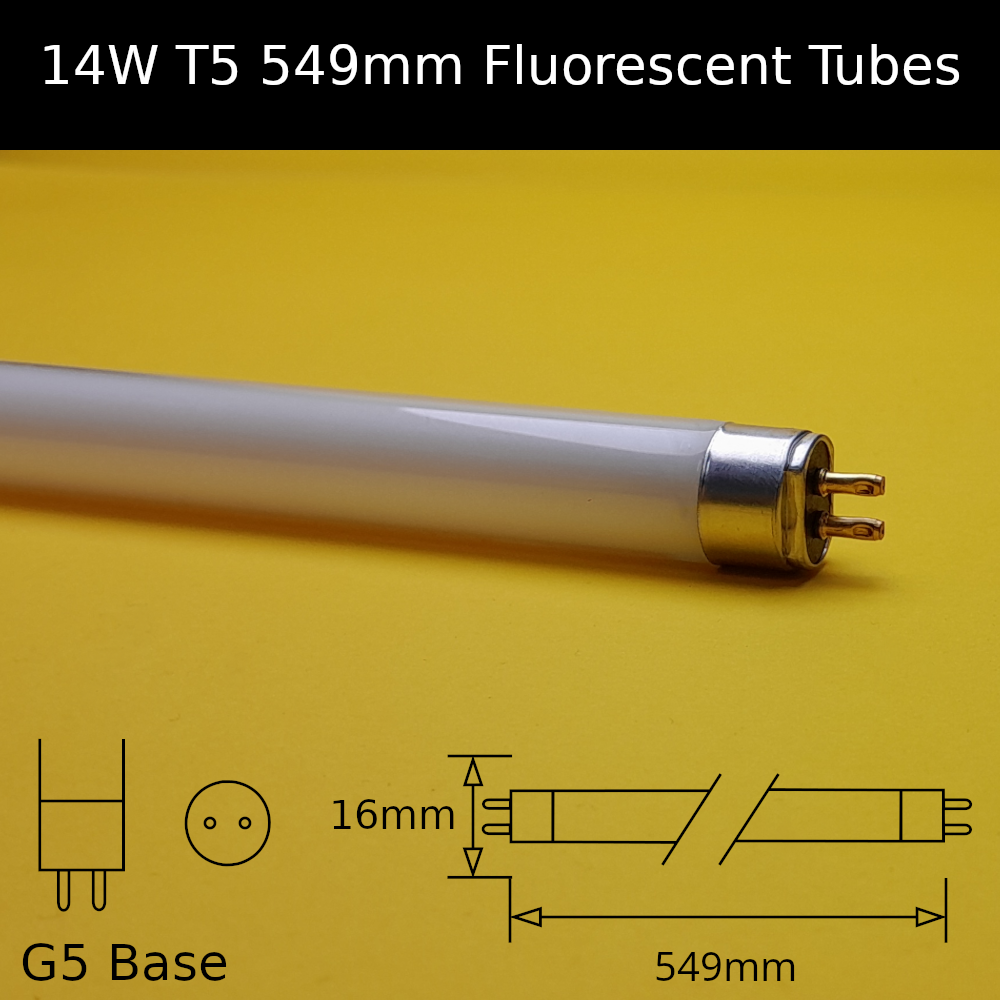 14W T5 549mm Fluorescent Tubes