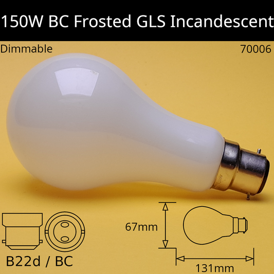 B22D (BC) / 150W - Frosted / No Discount Available