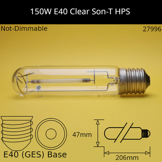 150W GES Tubular High Pressure Sodium (HPS / SON-T)