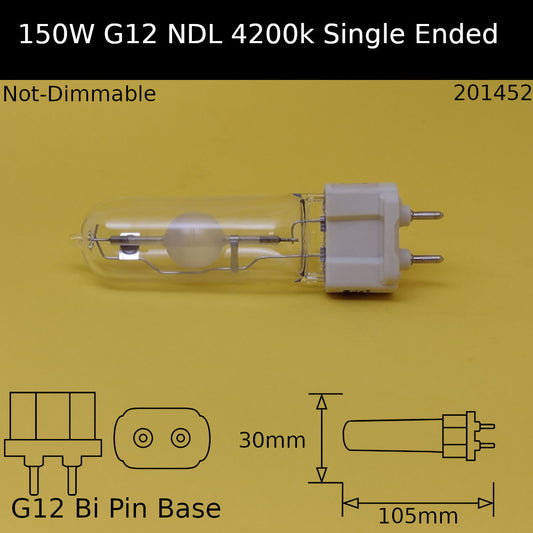 150W G12 Single Ended NDL Cool White 942 Metal Halide