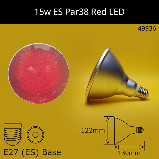 15W 230V ES Red Par38 Led