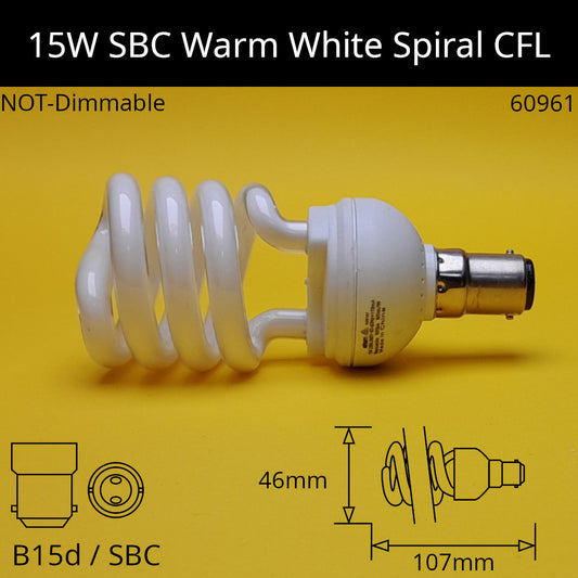 B15d (SBC) / 15W - 2,700K - Warm White / No Discount Available