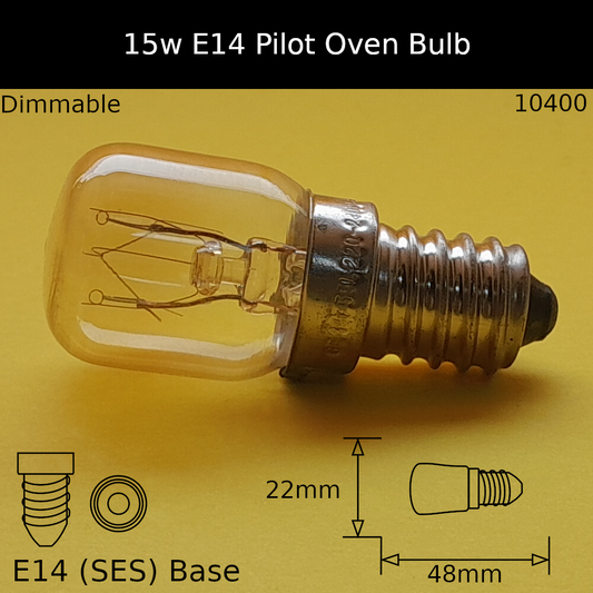Oven / 220V - 240V / E14 (SES) / 15w - Pilot - Clear