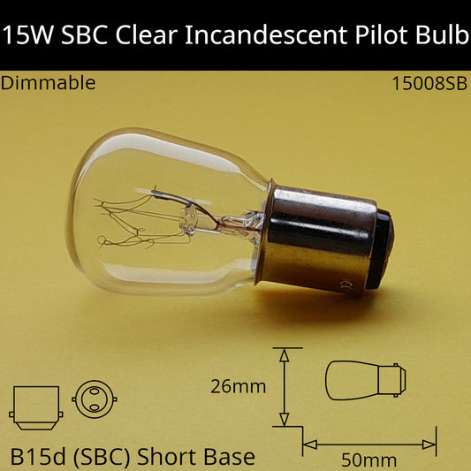 B15D (SBC) - Short Base / 15W / 220V - 240V / No Discount Available